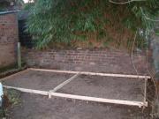 Site for new shed showing formwork of shed - Fox's den, 
