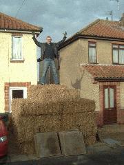 a delivery of straw of shed - the straw bale shed, 
