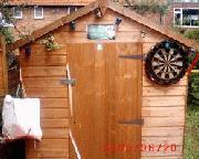 The 'outdoor pursuit dart' end of shed - Bar ts, 