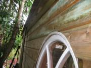 Groovy curvy window from the back.... of shed - Head Weeders Office, 