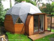 Outside view from trampoline of shed - Dome Experiment, Lancashire