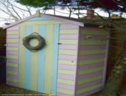 front view of shed - seaside shed, West Sussex