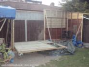 You can see I'm using my old shed to help blend and build the new big one. of shed - toolboxtan, Greater London
