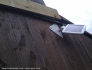 Basic lighting is provided by solar power of shed - Alan's Shed, Greater London