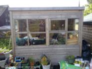Closeup of potting shed of shed - Work in Progress, Gloucestershire