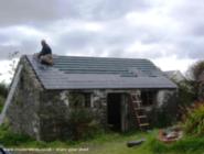 new roof in progress of shed - an teach beag ar an mby Beilge, Clare