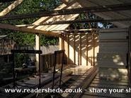 Construction from interior of shed - , 