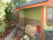 wood storage on side of shed - Kathy's Shed, 