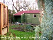 seen across the garden of shed - Our new shed, 