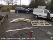 Wind Powered Shower Shed: Roof struts and internal wall