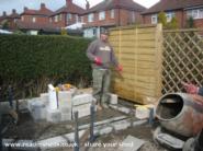 Doing the blockwork of shed - the complex, 