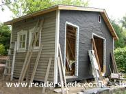 used siding goes on of shed - , 