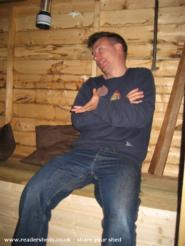 Me on storage benches of shed - The Summer Shed, 