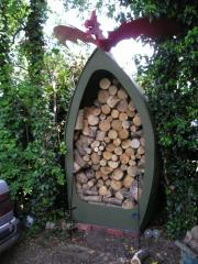 Dragon resettled after log filling of shed - The Dragon Shed, Wiltshire