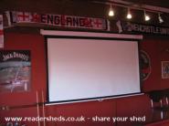 Cinema screen of shed - Cross Bar, 