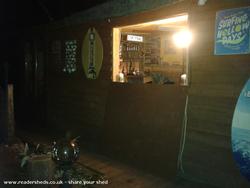 view at night from decking area of shed - SUGARS SURF SHACK, 