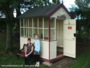 wife and daughter of shed - Kats Halt (signal box)., 