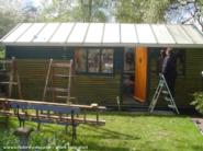 so eager to get me settled in and out of the way she even painted it.. of shed - Attilla the Hut, 