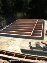 Framing the first wall of shed - The Yonderosa Mini-Delux, 
