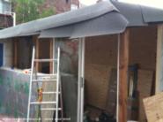Felt roof on of shed - One Grand Designs Shed, Liverpool
