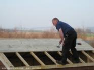 working on the roof of shed - Wull's Workshop, 