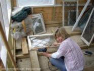 Able assistant/designer in chief at work of shed - Little Oasis, Berkshire