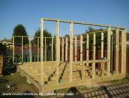 Third wall up of shed - , 
