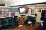 tv and seating area with sky and games of shed - js, 