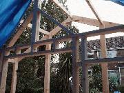 veranda trusses of shed - cottage in the woods, 