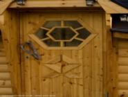 the door of shed - Sue and Graham's Barbecue Lodge, 