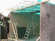Roof going on of shed - BRENDA'S PALACE, 