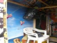 Flying Pigs on inside left wall of shed - Urban Art Allotment Shed, 