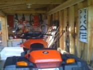 Margaret's tea shed : Interior - old bikes, new shed