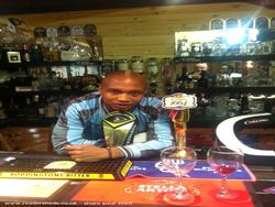 El Hadji Diouf in his local bar of shed - THE TATTOOED ARMS, Lancashire