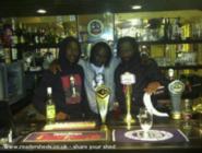Bolton Wanderers player 'Ricardo Gardner' and friends called in for a beer of shed - THE TATTOOED ARMS, Lancashire