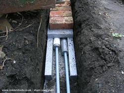 Insulated pipes will transfer heat from thermal store in shed to house hot-tank via heating circuit primary. of shed - The Shedifice, 