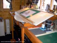 Drawing Board and Desk of shed - The Hut, 