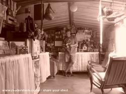 the owner in his shed of shed - hodnet hall, 