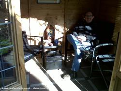 My husband enjoying the shed of shed - The Shed formerly known as , 