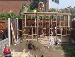 Super Shed - Under construction of shed - Super 2 Storey Shed with cable tv! :0, Kent