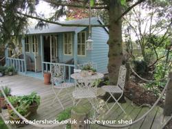 Breakfast on the deck of shed - Holkham Retreat, 