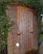My shed door with arty bonus raindrop of shed - Uncle Chris's Shed Sequel, 