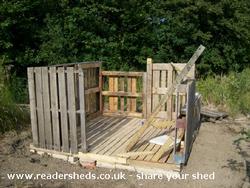 The start (best if pallets are the same size!) of shed - The Palletable Shed, 