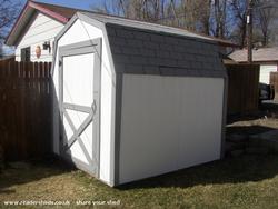 Front close-up of shed - Litte barn on the prairie, 