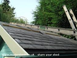 Welsh Slate Roof of shed - Mark's Folly, 