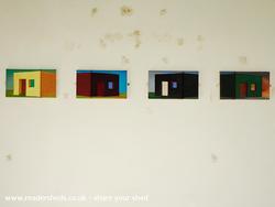 Current work on show in Studio 2 - 'Dungeness dwellings' of shed - Dungeness Open Studios - Studio 2, Kent