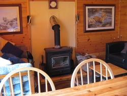 Logfire of shed - Mick's Cabin, 