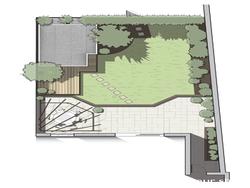 Garden Top View Drawing of shed - Seb's Office, Berkshire