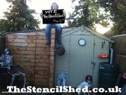 Small but perfectly formed, getting ready for shed of year 2012, third place achieved, WOW of shed - The Stencil Shed, Wiltshire