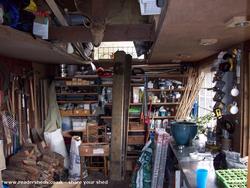 Inside pre a damn good tidy up of shed - Return of the Shedi , Wiltshire